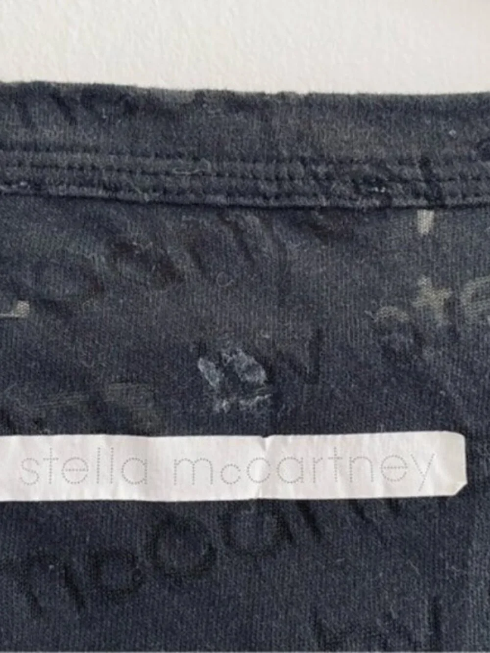 Adidas Stella McCartney T Shirt Black Logo Spell Out Crewneck Womens Boxy XS - Picture 4 of 6